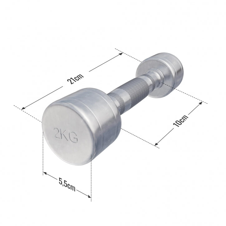 Ensemble d'haltères 4 kg (2 x 2 kg) Chrome