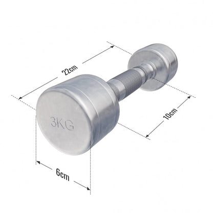 Dumbellset 6 kg (2 x 3 kg) Chroom