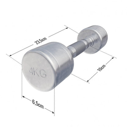 Dumbellset  8 kg (2 x 4 kg) Chroom