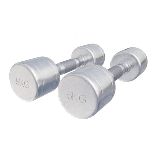 Dumbellset 10 kg (2 x 5 kg) Chroom