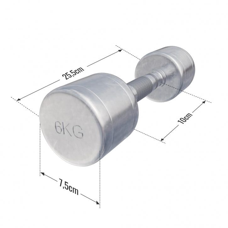 Dumbellset 12 kg (2 x 6 kg) Chroom