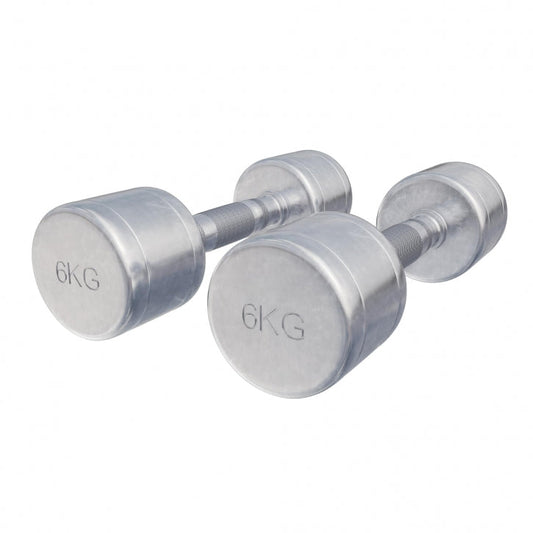 Dumbellset 12 kg (2 x 6 kg) Chroom