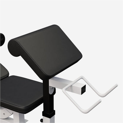 Banc de musculation universel blanc avec poulie latérale 