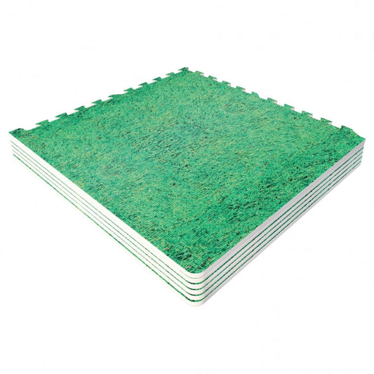 Tapis de protection pour sol de gymnase (6 tapis + 12 pièces d'extrémité) Aspect gazon