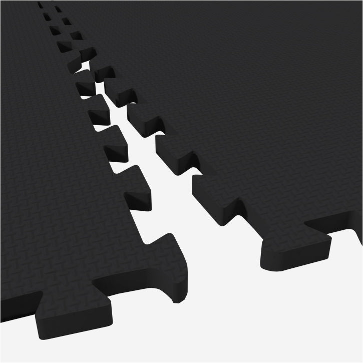 Tapis de protection pour sol de salle de sport (8 pièces, total 2,88 m2) Noir