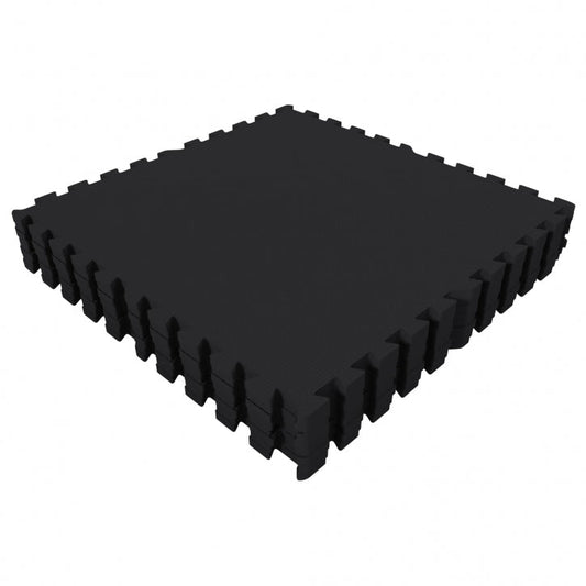 Tapis de protection pour sol de salle de sport (8 pièces, total 2,88 m2) Noir