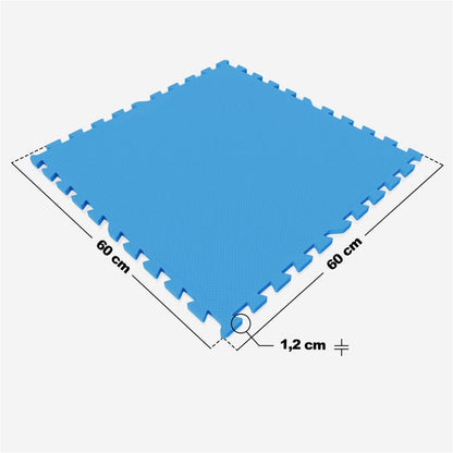 Sportschool Vloer Beschermingsmatten (16 stuks, totaal 5,76 m2) Blauw