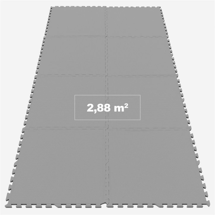 Sportschool Vloer Beschermingsmatten (8 stuks, totaal 2,88 m2) Grijs