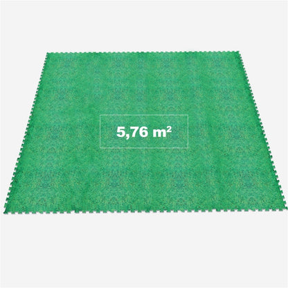 Tapis de protection pour sol de gymnase (16 pièces, total 5,76 m2) Aspect gazon