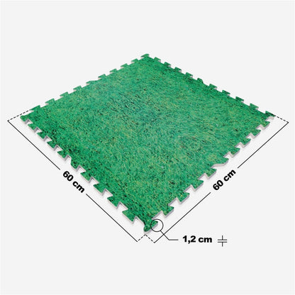 Tapis de protection pour sol de gymnase (16 pièces, total 5,76 m2) Aspect gazon