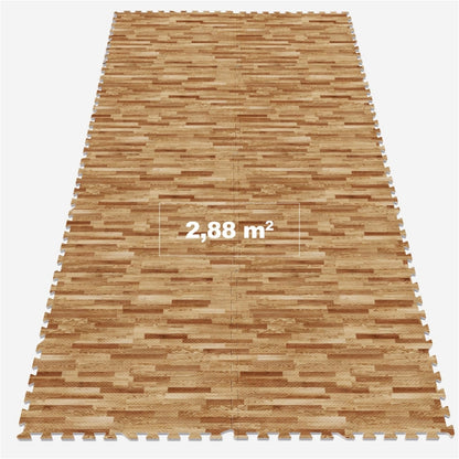 Tapis de protection pour sol de salle de sport (8 pièces, total 2,88 m2) Couleur bois clair