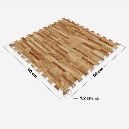 Tapis de protection pour sol de salle de sport (8 pièces, total 2,88 m2) Couleur bois clair