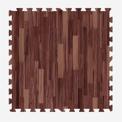 Tapis de protection pour sol de salle de sport (8 pièces, total 2,88 m2) Couleur bois foncé