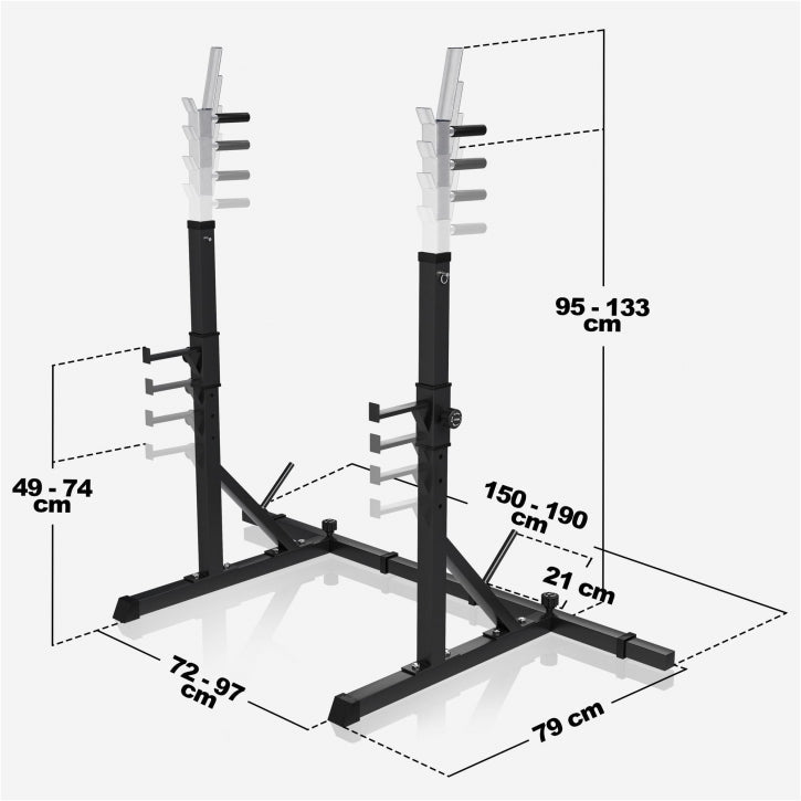 Support réglable pour squats et développé couché