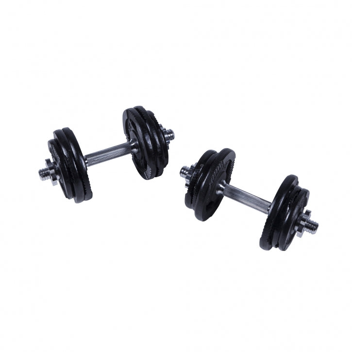 Dumbellset 27.5 kg Gripper Gietijzer Zwart