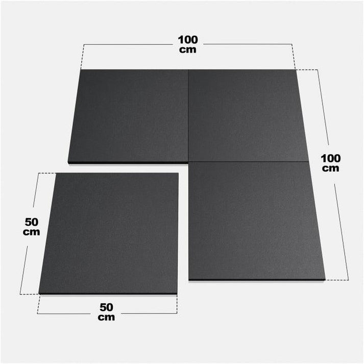 Vloer Beschermingsmatten Rubber 50 x 50 cm 4-delig