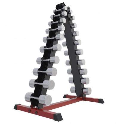 Dumbell standaard met 110 kg Chrome dumbells