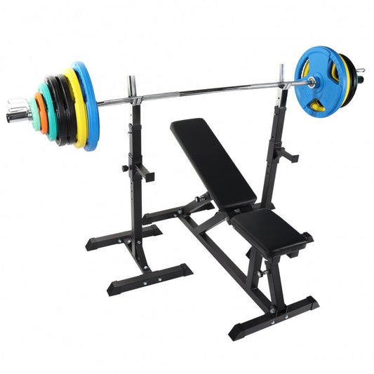 Complete set Fitnessbank met 150 kg olympische halterset