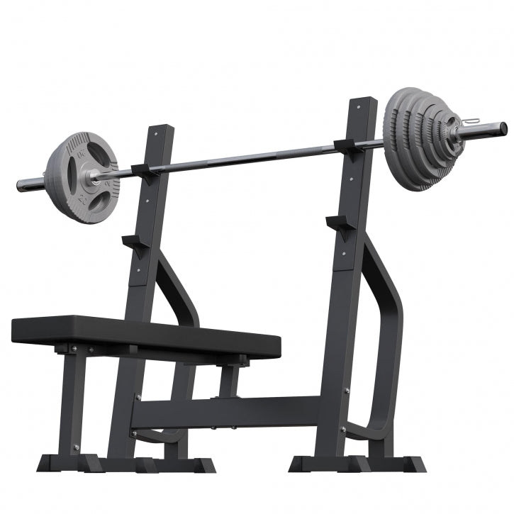 Banc de musculation plat avec barre olympique de 130 kg