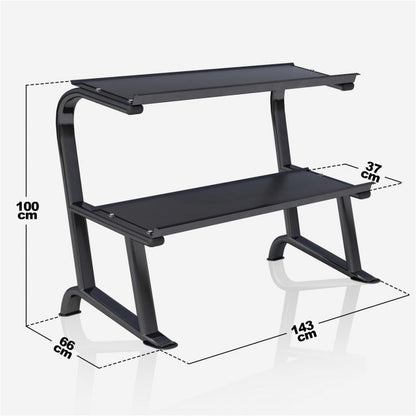 Dumbell standaard met 237 kg Hexagon dumbells