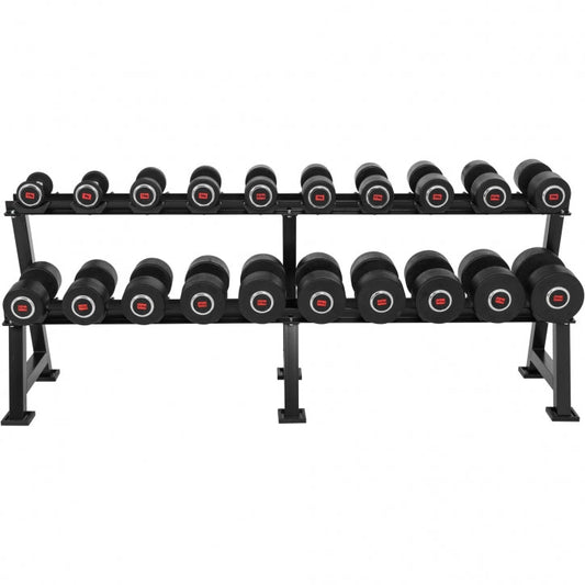 Professioneel dumbell rack met 325 kg dumbells