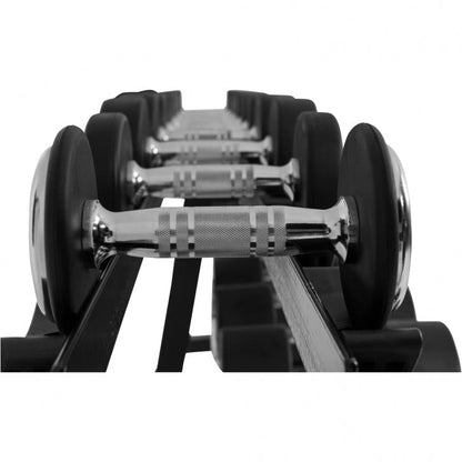 Professioneel dumbell rack met 325 kg dumbells