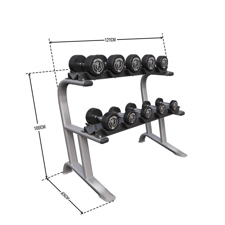 Professionele Dumbell Standaard incl. 90 kg Gorilla Sports dumbellset