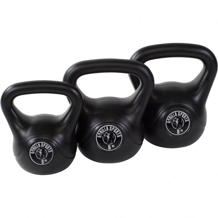 Ensemble avantage kettlebells 3, 6 et 8 kg en plastique