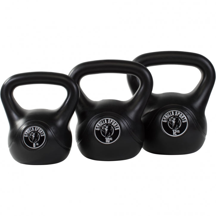 Voordeelset Kettlebells 8, 10 en 12 kg Kunststof