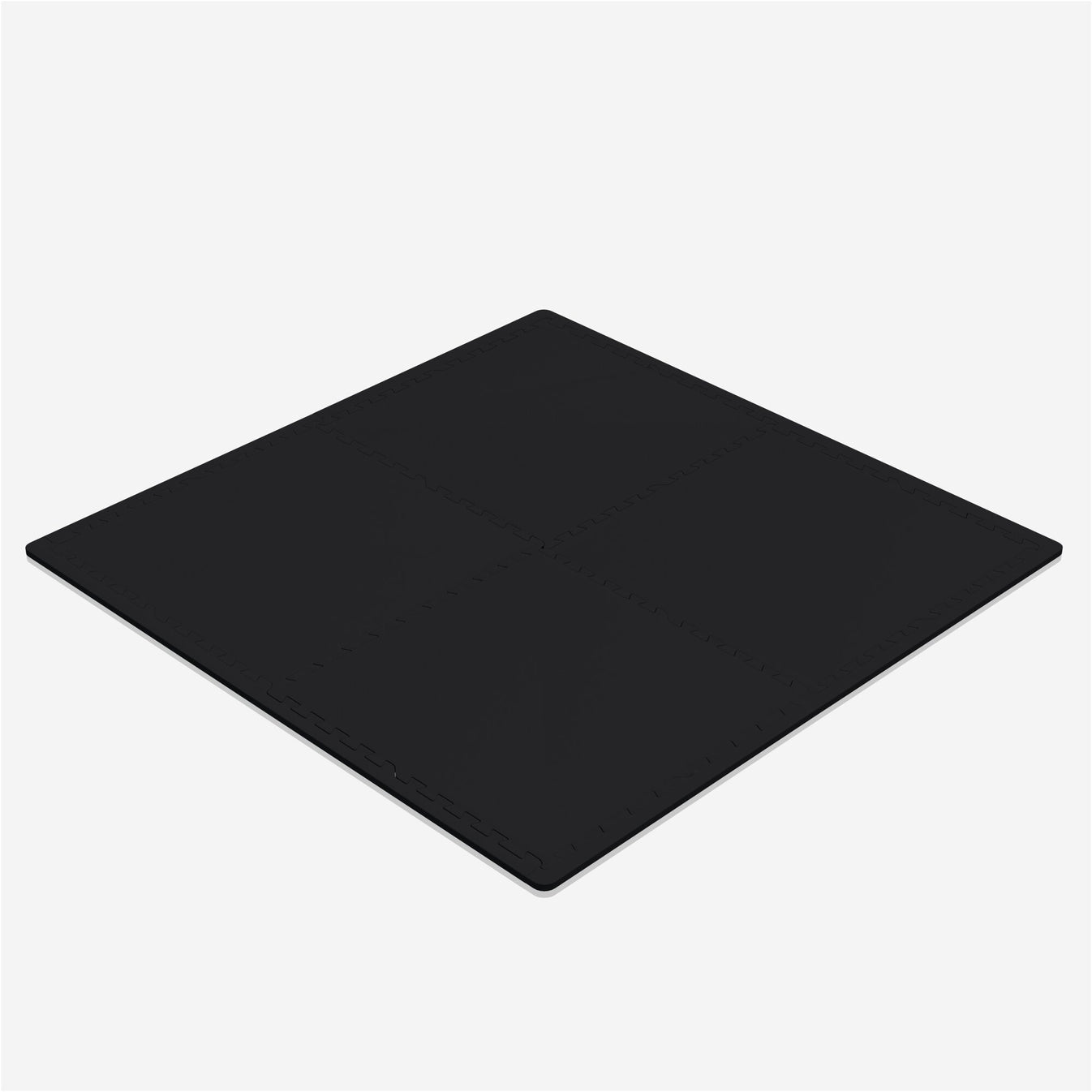 Sportschool Vloer Beschermingsmatten Rubber 4 matten + 8 eindstukken Zwart