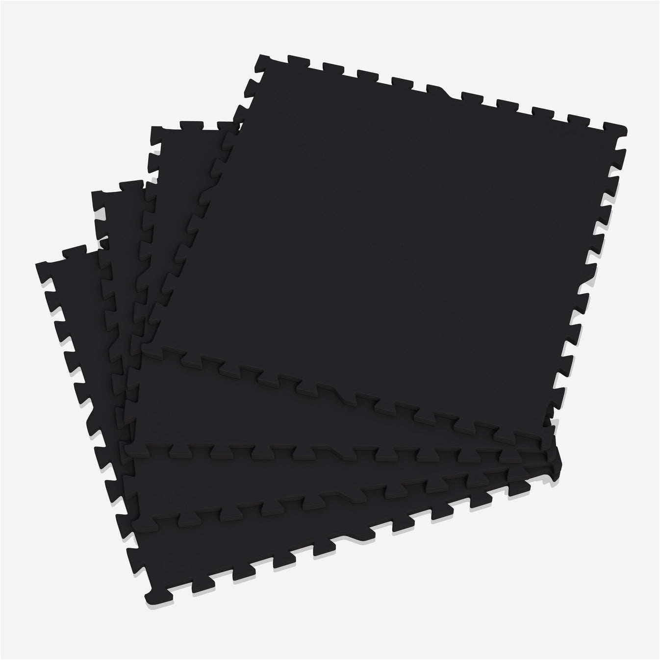 Sportschool Vloer Beschermingsmatten Rubber 4 matten + 8 eindstukken Zwart