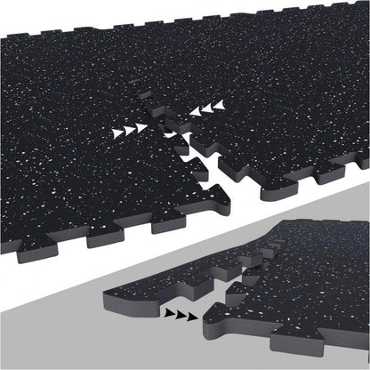 Sportschool Vloer Beschermingsmatten Rubber 4 matten + 8 eindstukken Wit