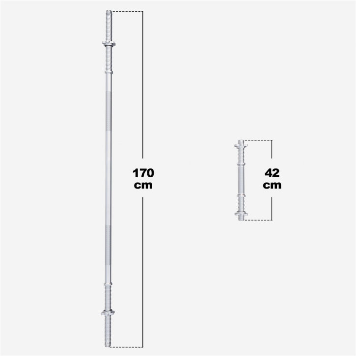 Jeu d'haltères longs 130 kg Plastique - 30 mm