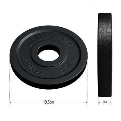 Disque de poids olympique 2,5 kg en fonte noire 50/51 MM