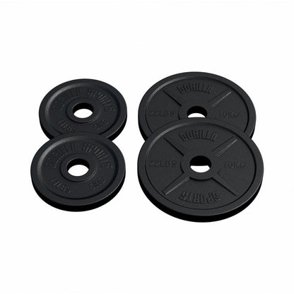 Voordeelbundel 30 kg (2 x 5 + 2 x 10 kg) Olympische Halterschijven Gietijzer Zwart - 50/51 MM