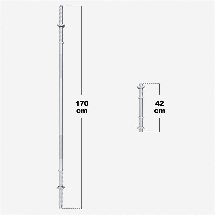 Jeu d'haltères longs 100 kg Gripper Plastique - 30 mm