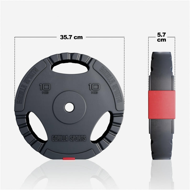 Jeu d'haltères longs 100 kg Gripper Plastique - 30 mm