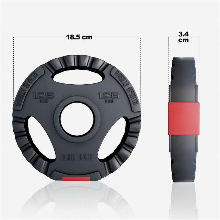 Disque de poids olympique 1,25 kg Gripper plastique 50/51 MM