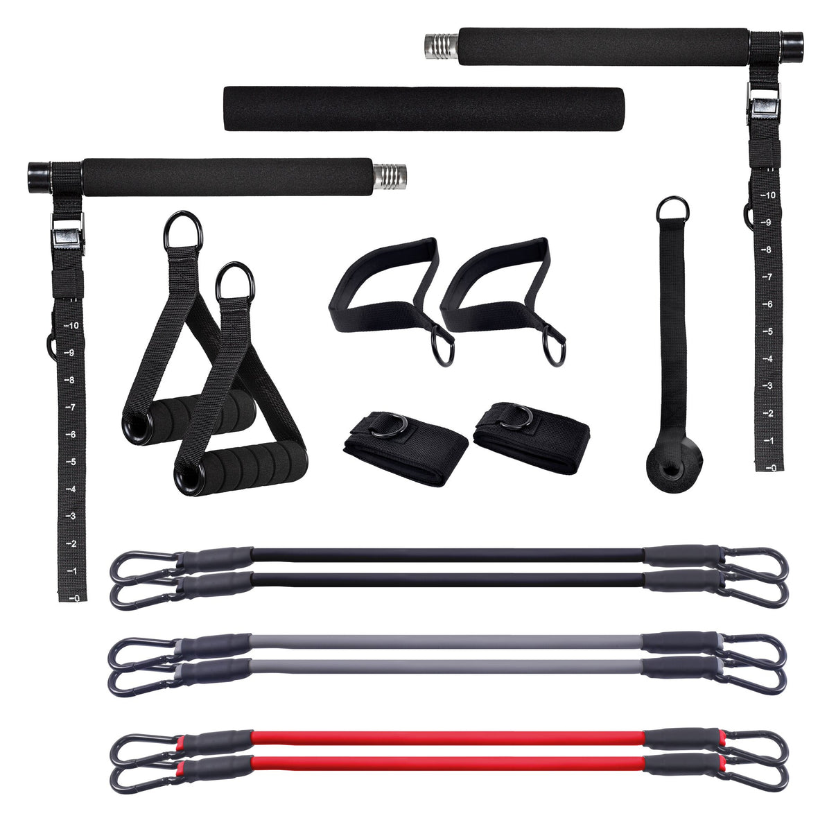 Full body workout set met verstelbare stang en resistance bands