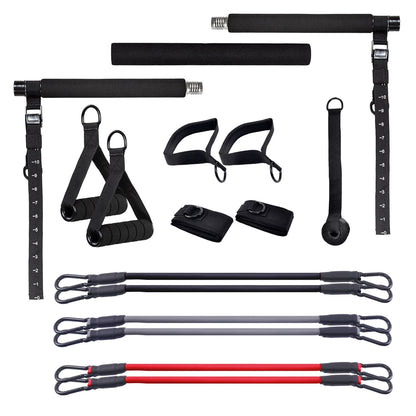 Full body workout set met verstelbare stang en resistance bands