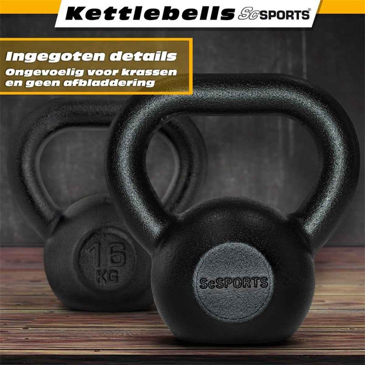 ScSPORTS Kettlebell 8 kg Fonte Noir