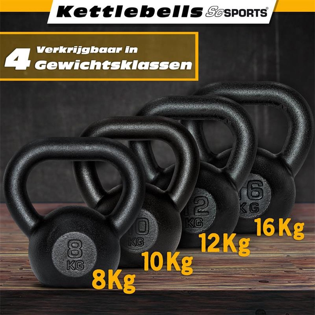 ScSPORTS Kettlebell 8 kg Fonte Noir