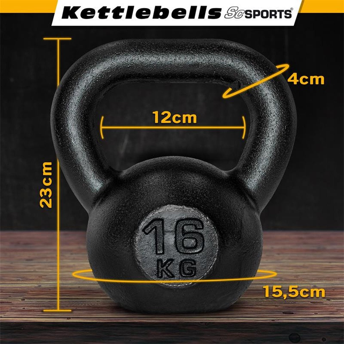 ScSPORTS Kettlebell 8 kg Fonte Noir