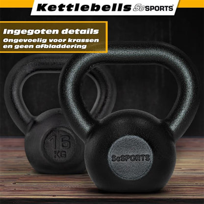 ScSPORTS Kettlebell 8 kg Fonte Noir