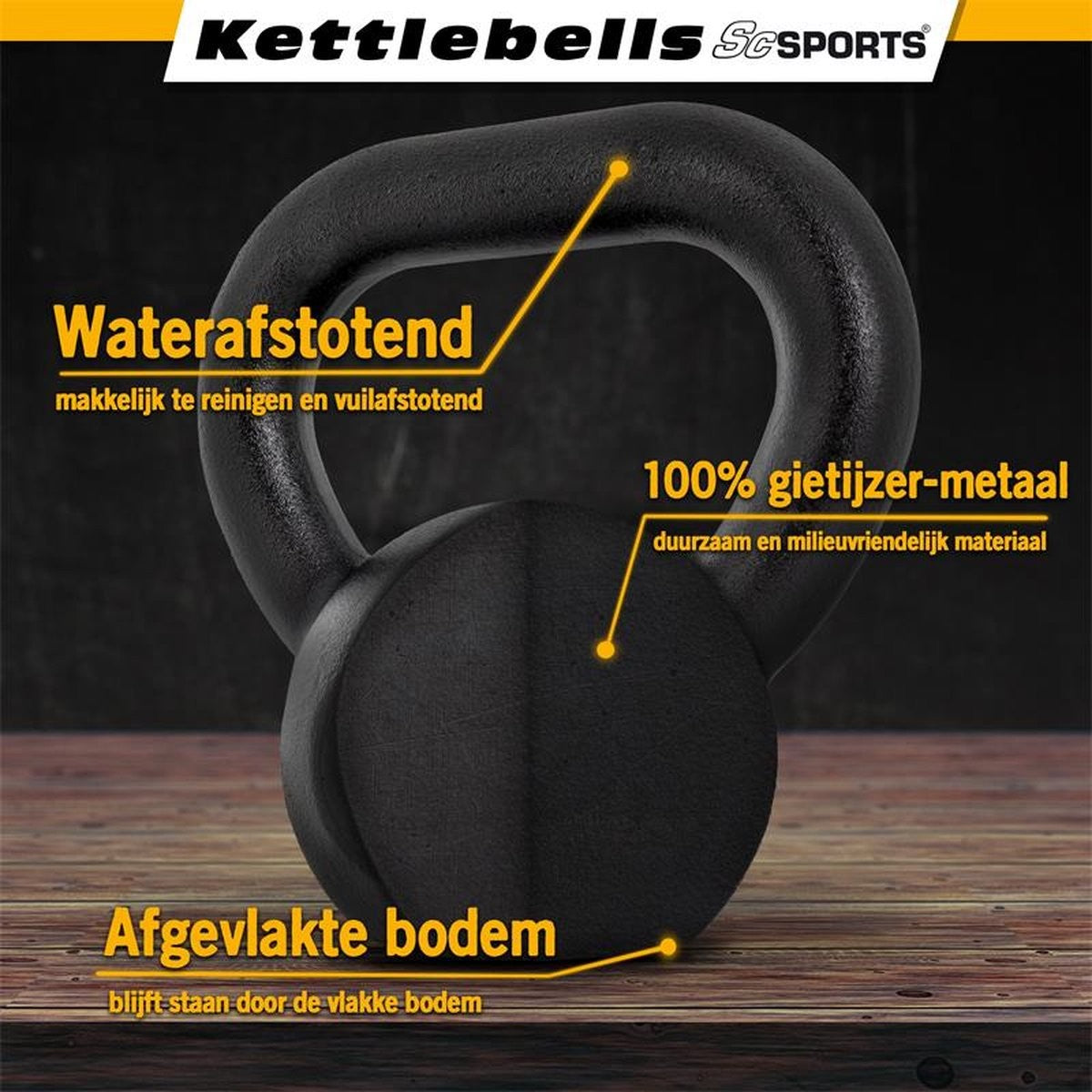 ScSPORTS Kettlebell 8 kg Fonte Noir