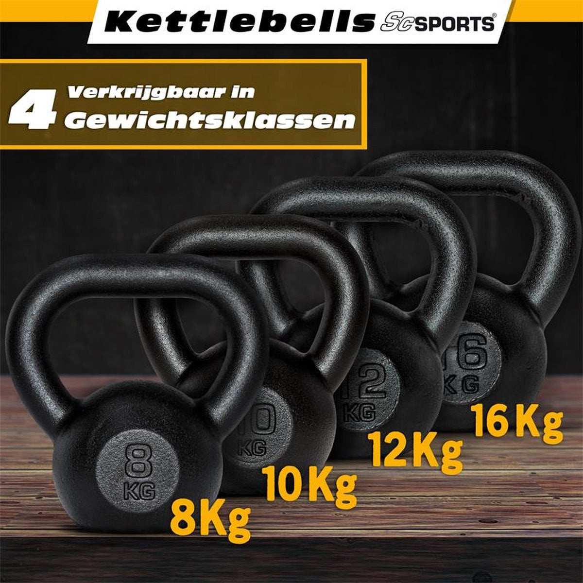 ScSPORTS Kettlebell 8 kg Fonte Noir