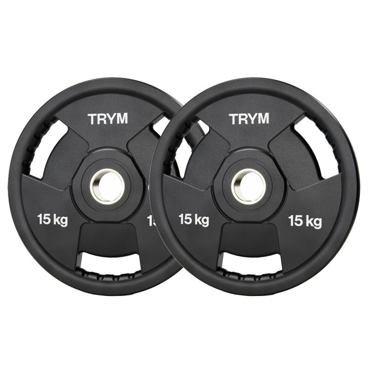 TRYM Lot de disques de poids olympiques 2 x 15 kg - 50 mm