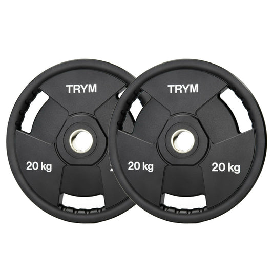 TRYM Lot de disques de poids olympiques 2 x 20 kg - 50 mm