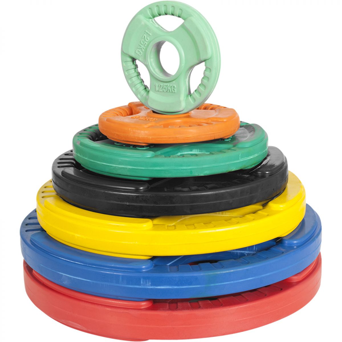 2 x 10 kg Olympische halterschijf Gripper Gietijzer (50/51 mm, rubber coating)