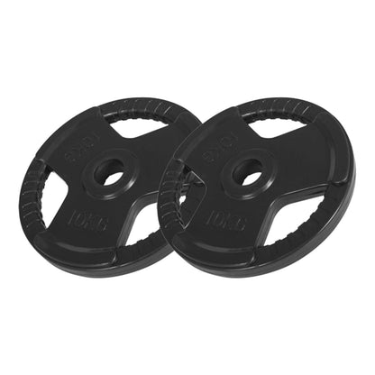 2 x 10 kg Olympische halterschijf Gripper Gietijzer (50/51 mm, rubber coating)